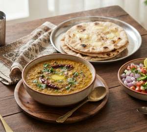 Dal Fry with 4 Roti and Salad