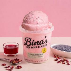 Rose Sabja Ice Cream Tub  (100 Ml)