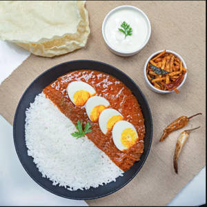 Egg Curry Masala Rice Bowl