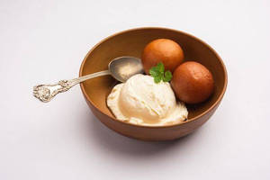 Gulab Jamuns With Ice Cream[2 Pcs]