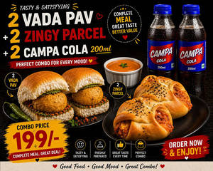 2 Pcsvada Pav + 2pcs Zingy Parcel+2pcs Cola 200ml(o)