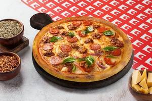 Smoky Pepperoni and Kheema Pizza
