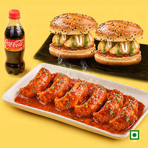 Veg PanFried Momo(Tomato Garlic)6Pc + Veg Moburg 2Pc+ One250ml Coke