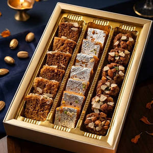 Diwali Gift Assorted Box [Milk Cake+Pinni+Moongdal Burfi] (800 Grams)