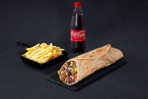 Lebanese Chicken Meatball Wrap + Fries + Coke