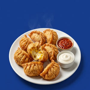 Cheese & Corn Fried Momos (8 Pieces)