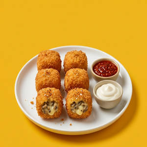 Cheese & Mushroom Crunchy Momos (8 Pieces)