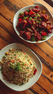 Chicken Fried Rice With Chilli Chicken