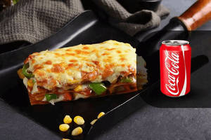 Corn & Pepper Lasagne + Coke