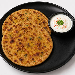 Aloo Parantha (2) With Curd