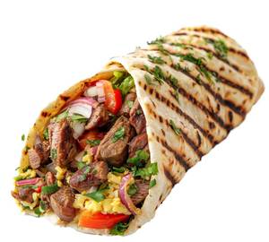 Egg chicken charcoal shawarma