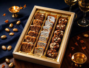 Diwali Gift Assorted Box [Milk Cake+Pinni+Moongdal Burfi] (800 Grams)