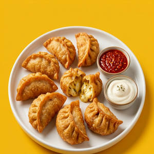 Cheese & Paneer Fried Momos (8 Pieces)