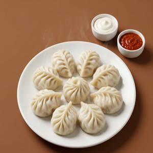 Cheese & Mushroom Steam Momos (8 Pieces)