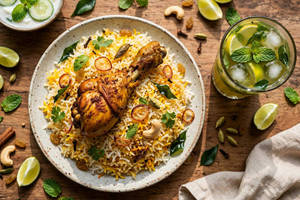 Chicken Biriyani With Mint Lime