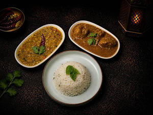 Chicken Curry With Dal Tadka & Jeera Rice Combo