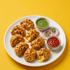 Cheese & Corn Tandoori Momos (8 Pieces)