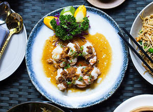 Steamed Prawns With Garlic