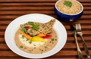 Grilled Chicken in Pesto Cream Sauce
