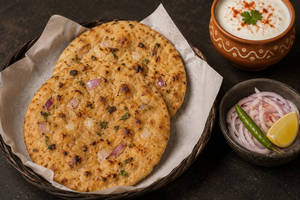 2 Sindhi Special Butter Onion Koki With Amul Masti Dahi [1 cup, 85 g]