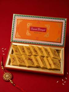 Diwali Special Kesar Kaju Barfi Mithai Box (250 Grams)