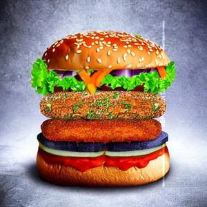 Crispy Veg Double Decker Burger