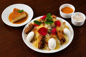 Eden Maharaja Dum Biryani With Caramel Custard