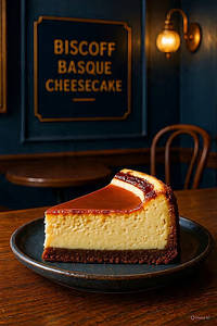 Milk Chocolate Pistachio Basque Cheese Cake .