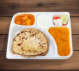 Paneer Budget Thali (paneer butter masala+5 Roti+Dahi +Achar+salad)