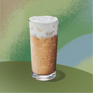 Tall Caremel Frapp with Banana Foam