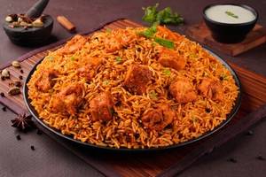 Hyderabadi Tandoori Soya Chaap Biryani (Serves 2)