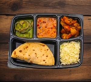 Yellow dal with jeera aloo Thali