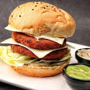 Veg double decker burger