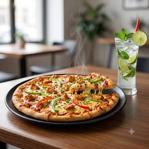 Chicken Cheesy Pizza (8inch) + Virgin Mojito