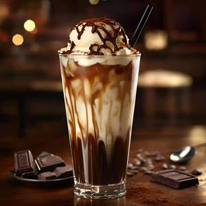 Cold coffee with ice cream