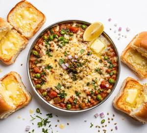 Cheese pav bhaji