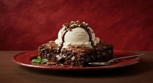 Brownie With Vanila Icecream