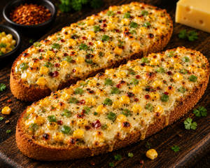 Corn Chilli Cheese Garlic Bread