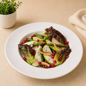 Green Apple Asparagus & Pomegranate Salad
