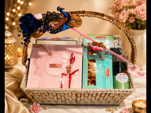 Premium Dryfruit & Laddu Rakhi Hamper