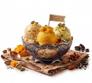 (Mango-Spanish Delight-Kesar Pista) 3-Scoop Lazza Premium Ice Cream