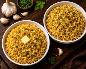 Butter Garlic Maggi + Chilli Garlic Maggi
