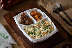 Panner Fried Rice + Veg Manchurian Ball + Gobi 65