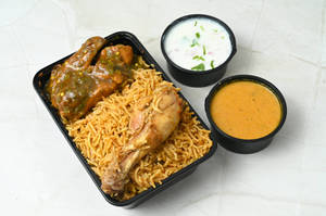 Andhra Chicken Biryani With Andhra Chilly Chicken