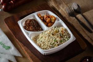 Mushroom Fried Rice + Veg Manchurian Ball + Gobi 65