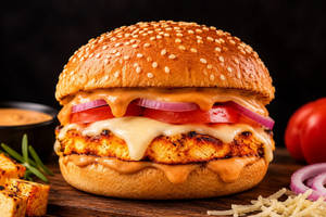 Peri Peri Paneer Cheese Burger