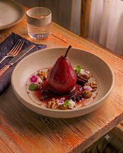 Red Wine Poached Pear
