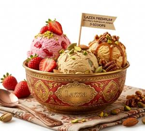 Strawberry Kulfi Spanish Delight [3 Scoops] Lazza