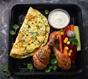 Leg Omlet & Fruits Salad