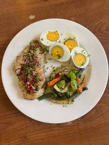 2 Eggs (Boiled/scrambled) + Chimichurri Chicken + Tossed Veggies